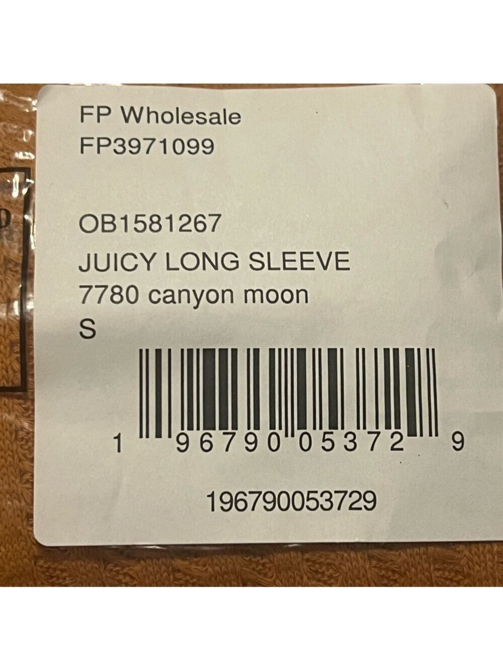 FREE PEOPLE JUICY LONG SLEEVE TOP Size-S & M. Waffle knit material - Picture 6 of 6